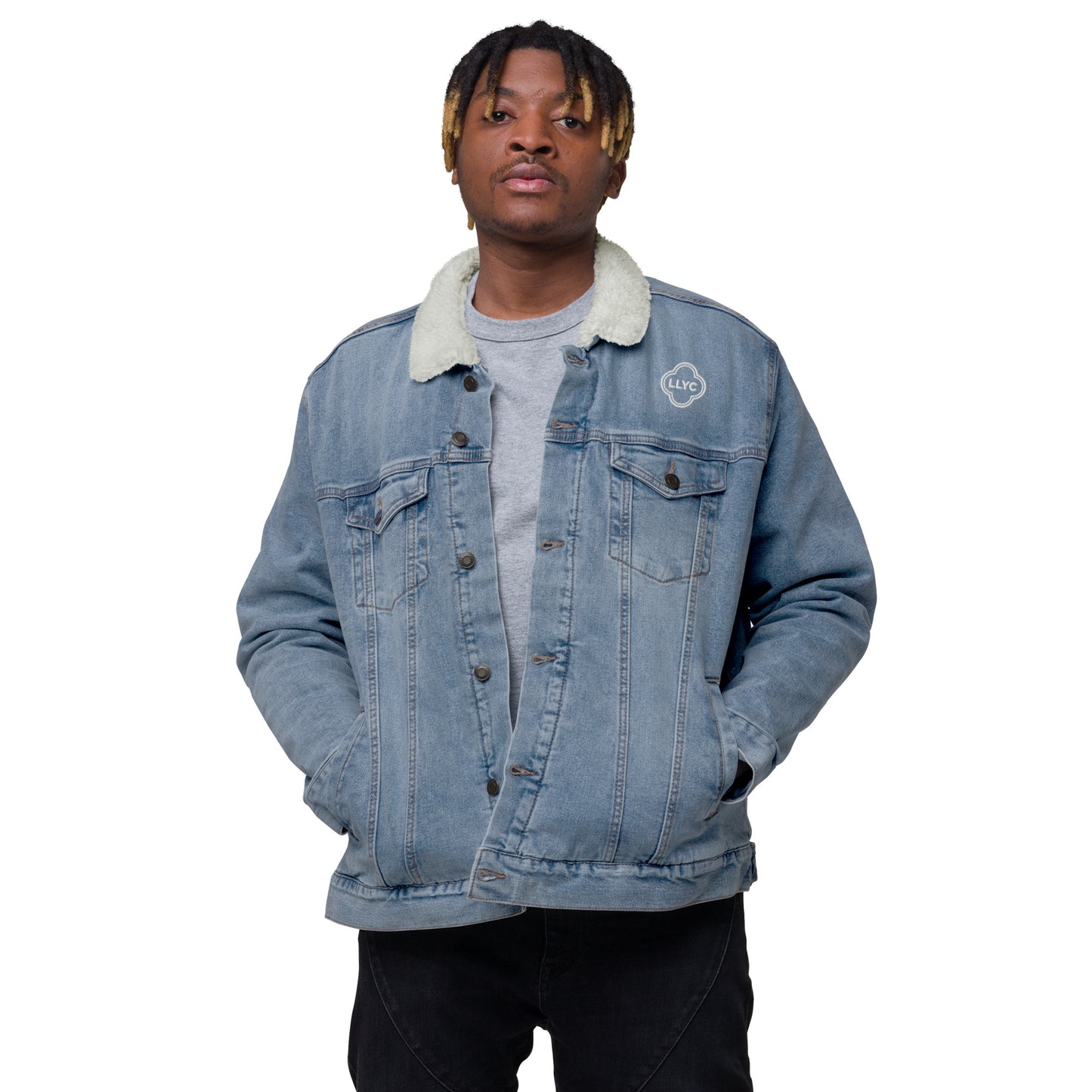 Unisex denim sherpa jacket - Laity Lodge Youth Camp